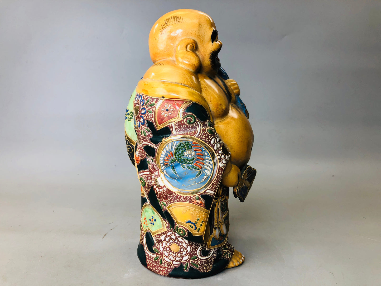 Y6010 STATUE Kutani-ware Hotei God of happiness figure Japan antique interior