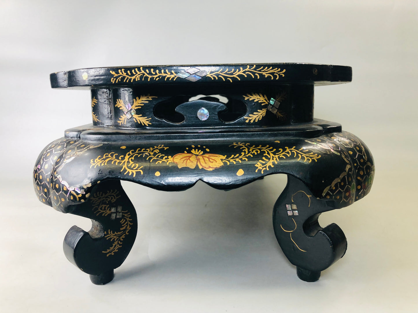 Y6031 STAND Makie mother-of-pearl work Phoenix Japan antique decor interior
