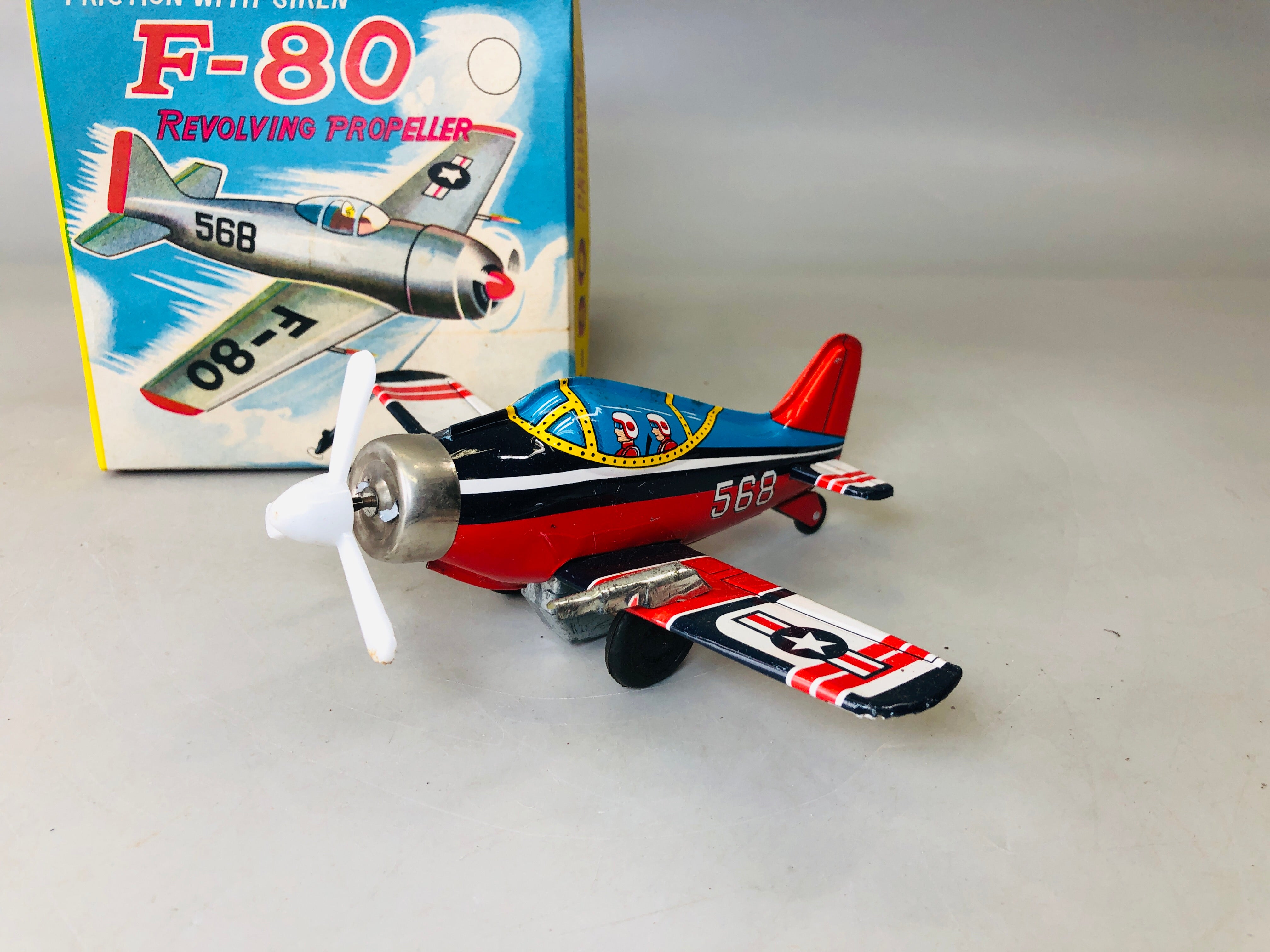 Sold Vintage Tin Toy Airplane