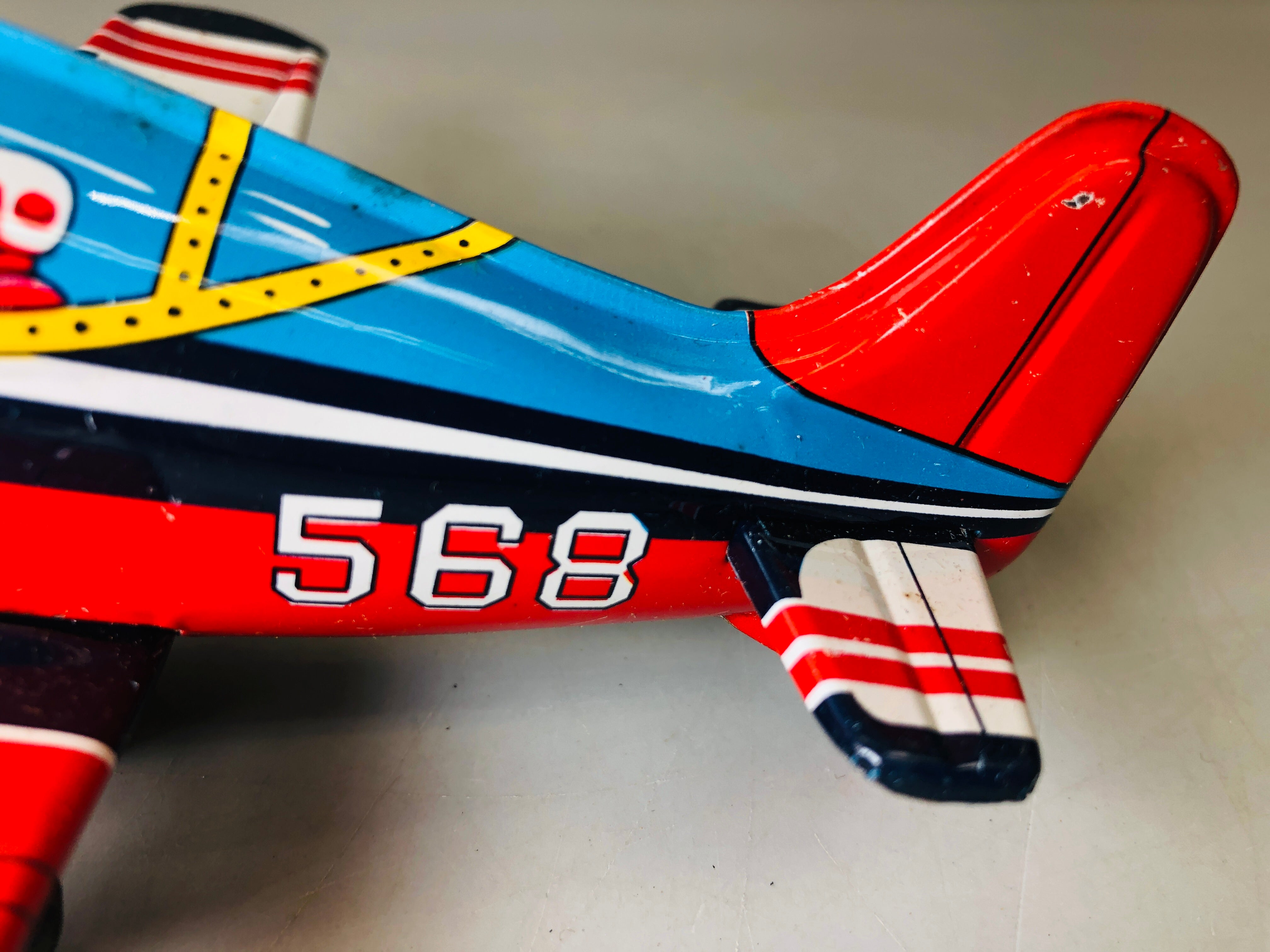 Vintage Panama air tin toy popular plane