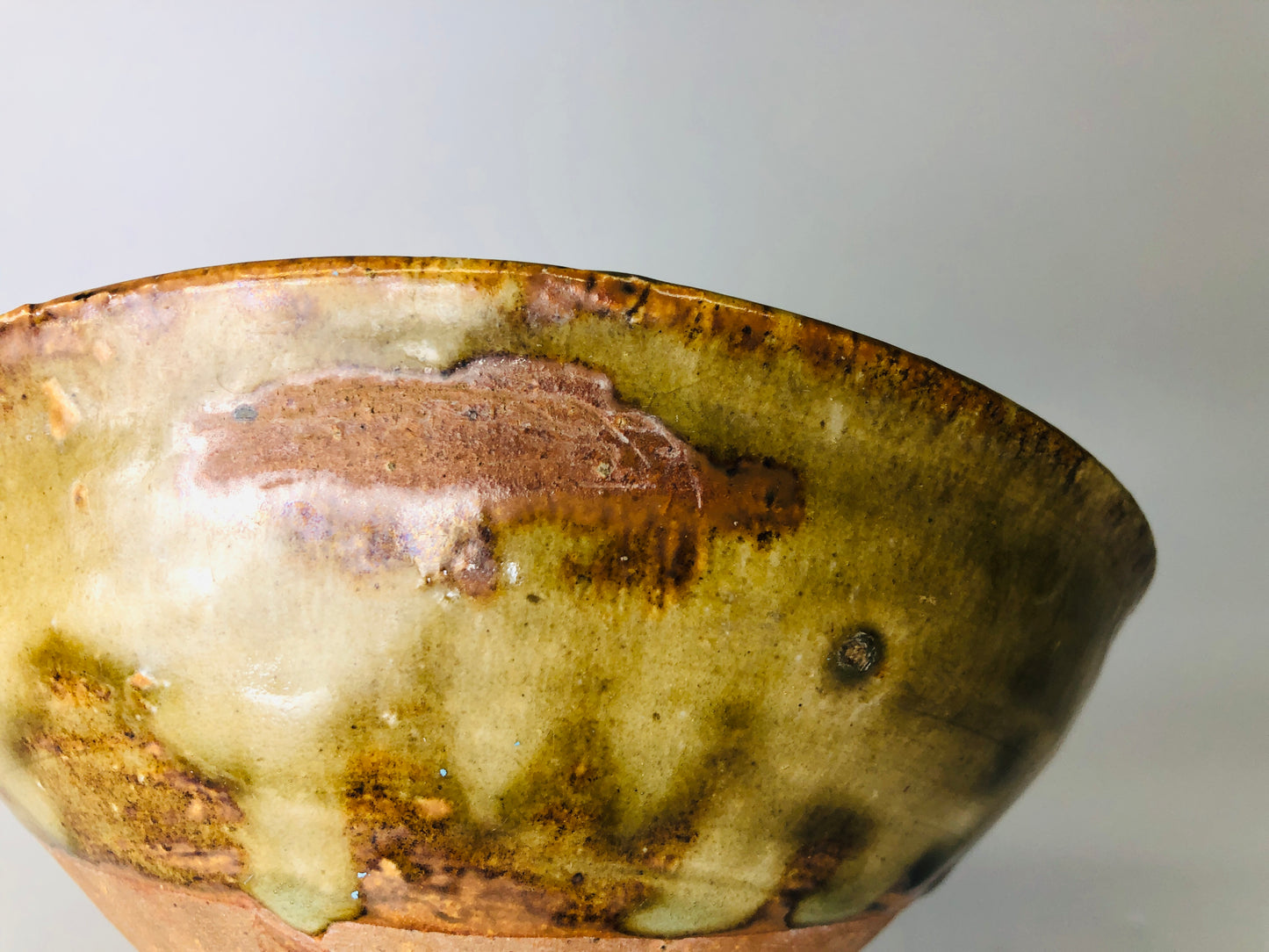 Y6047 [VIDEO] CHAWAN Seto-ware summer bowl Japan antique tea ceremony vintage pottery