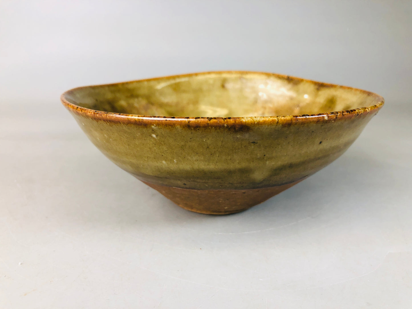 Y6047 [VIDEO] CHAWAN Seto-ware summer bowl Japan antique tea ceremony vintage pottery