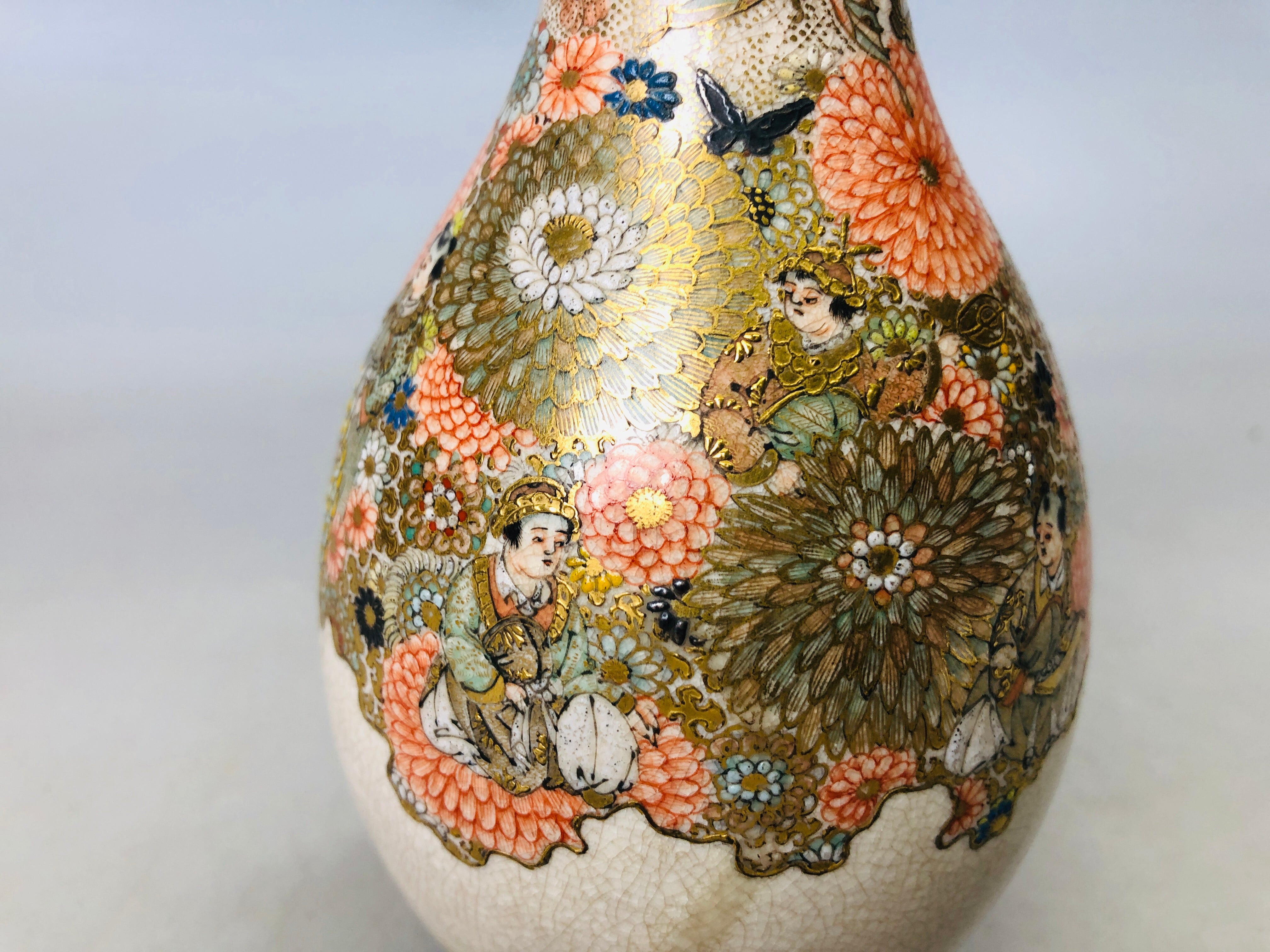 その他 sumas Y6067 [VIDEO] FLOWER VASE Satsuma-ware color picture box Japan