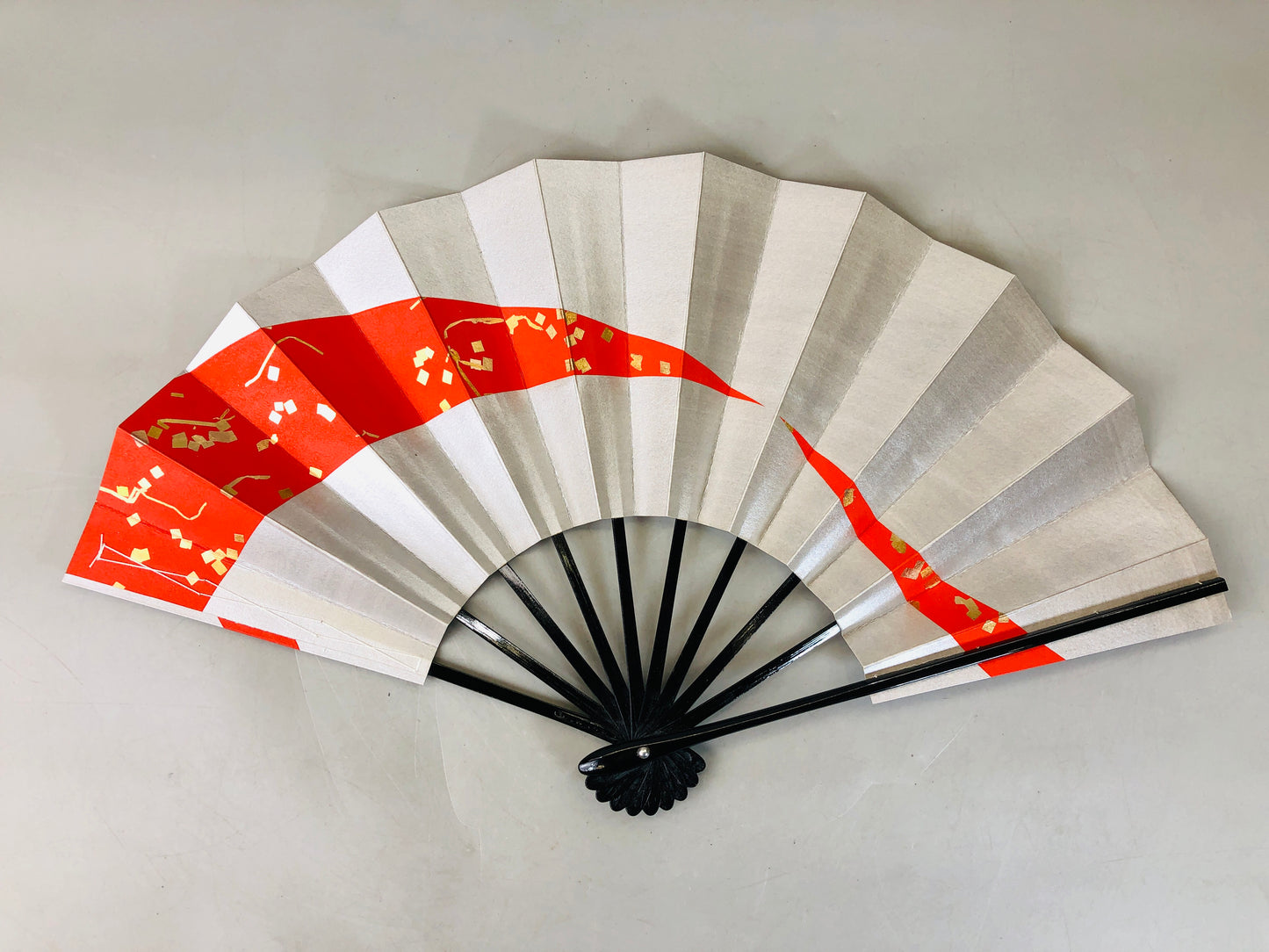 Y6101 [VIDEO] SENSU Dancer's folding paper fan box Kabuki Japan antique vintage kimono