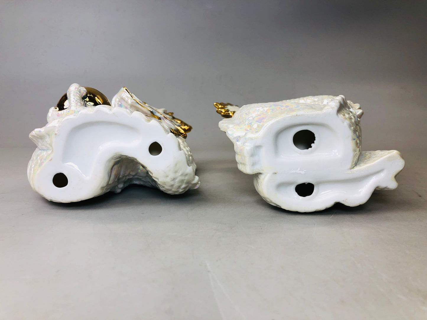 Y6128 [VIDEO] OKIMONO Dragon figurine pair pottery figure Japan antique interior decor