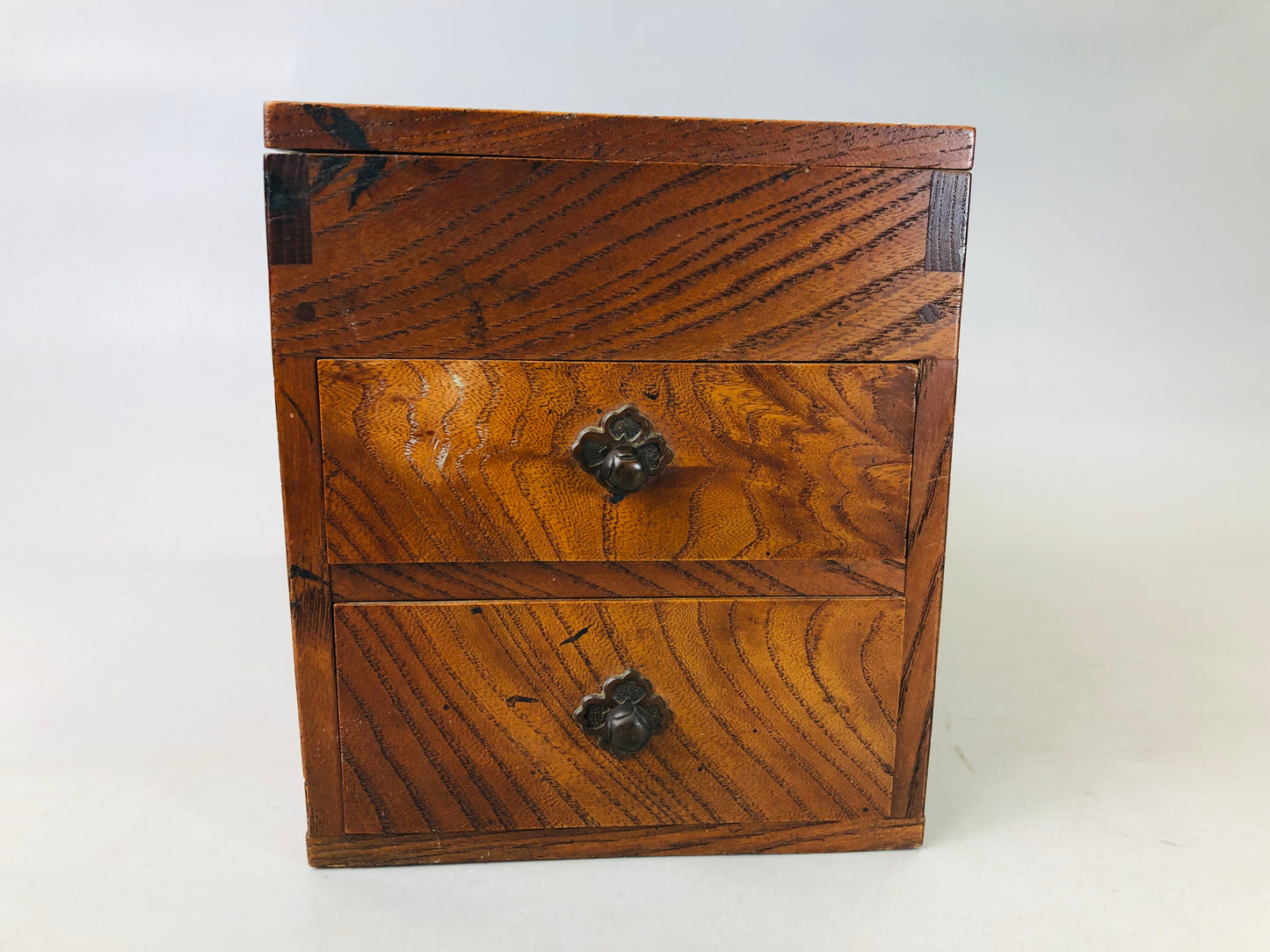 Y6129 [VIDEO] TANSU small Chest of drawers zelkova suzuri box Japan antique interior