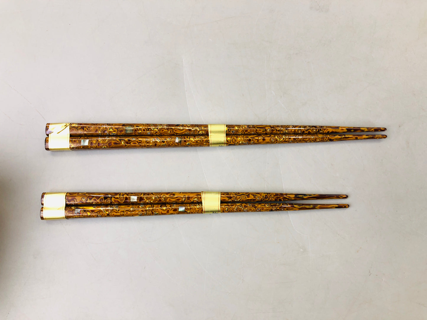 Y6131 [VIDEO] HASHI Wakasa lacquer chopsticks pair signed box Makie Japan antique