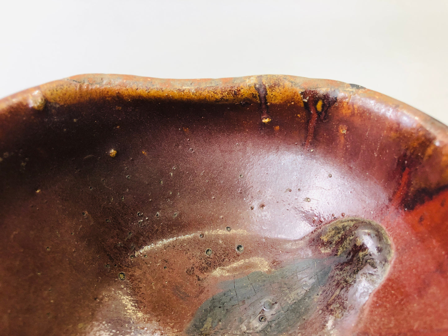 Y6148 [VIDEO] CHAWAN Seto-ware Tenmoku bowl Japan antique tea ceremony vintage pottery