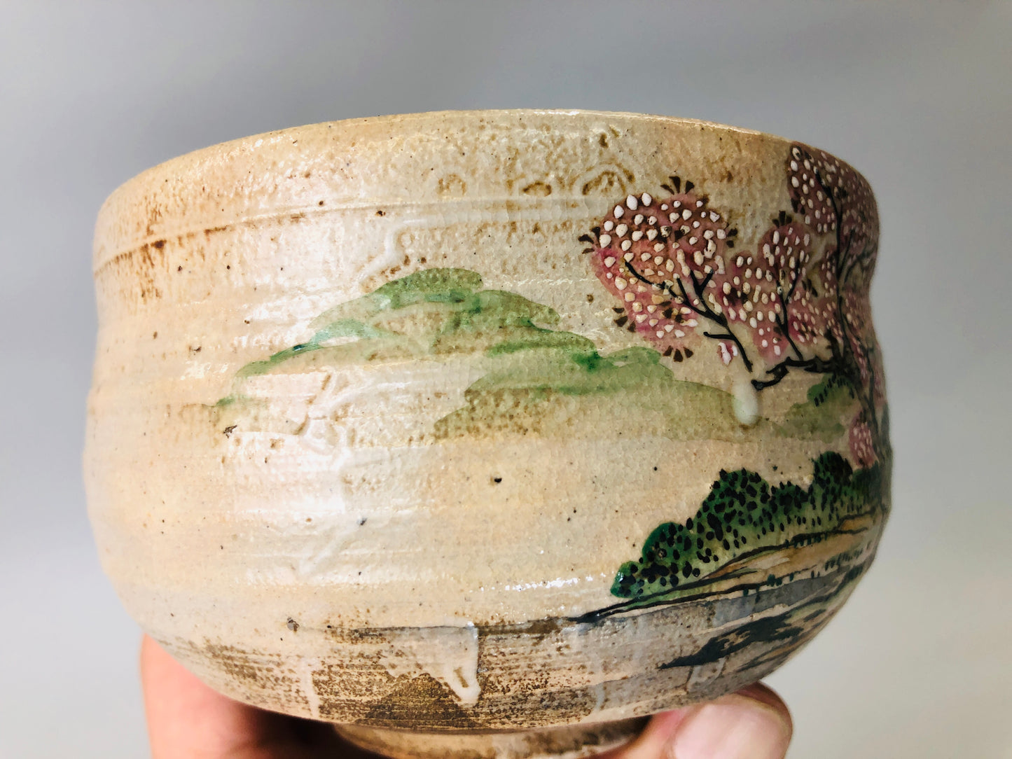 Y6163 [VIDEO] CHAWAN Inuyama-ware bowl Japan antique tea ceremony vintage pottery