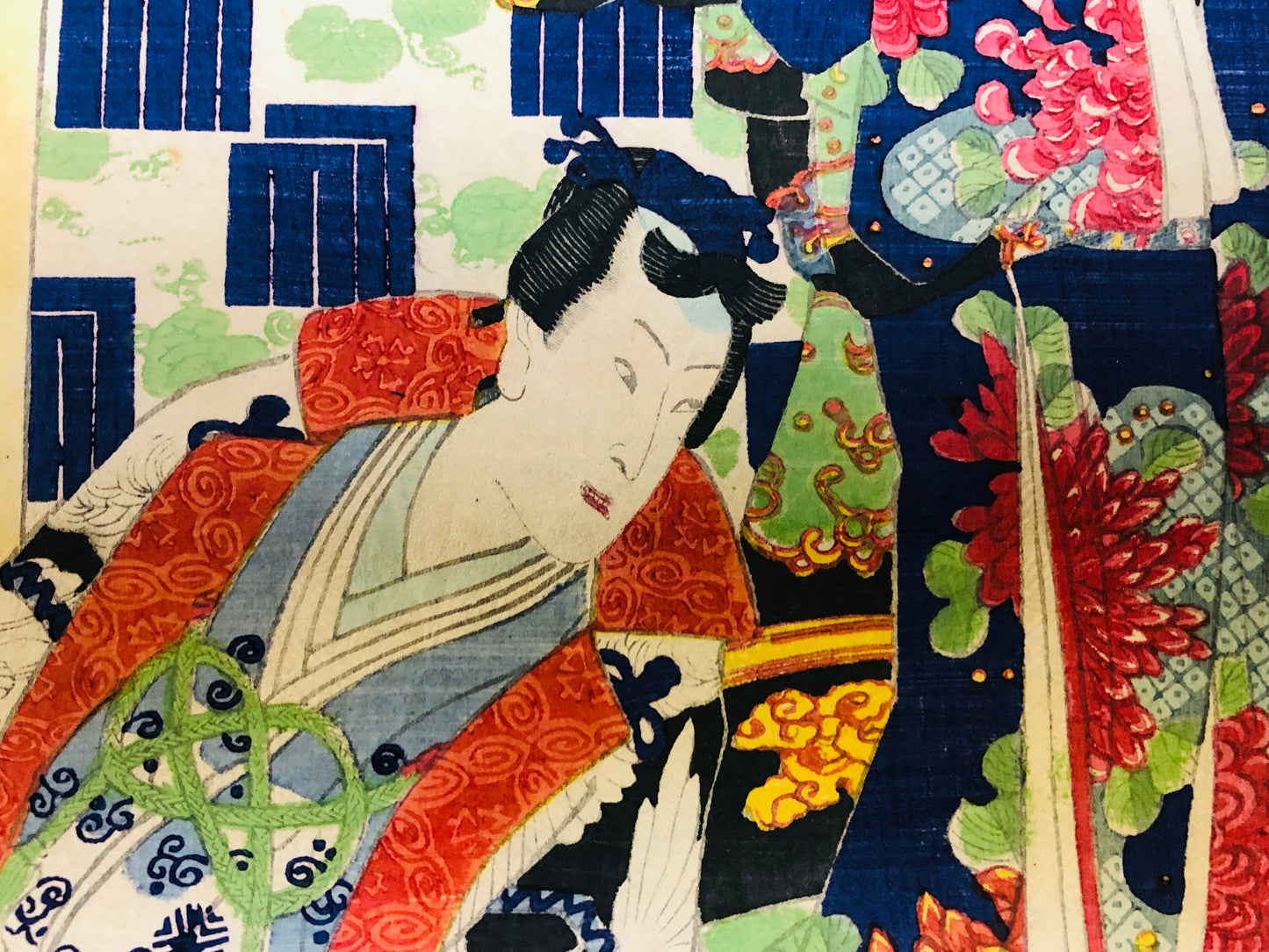 Y6175 [VIDEO] WOODBLOCK PRINT Kuniteru 2 sheets Japan Ukiyoe antique art interior