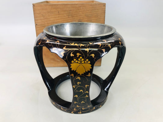 Y6180 [VIDEO] HAISEN Makie arabesque sake cup wash basin Japan antique vintage tableware