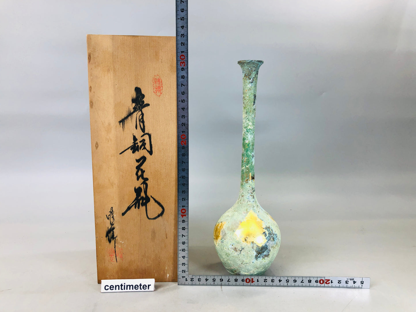 Y6183 [VIDEO] FLOWER VASE Bronze signed box Japan ikebana antique interior decor pot jar