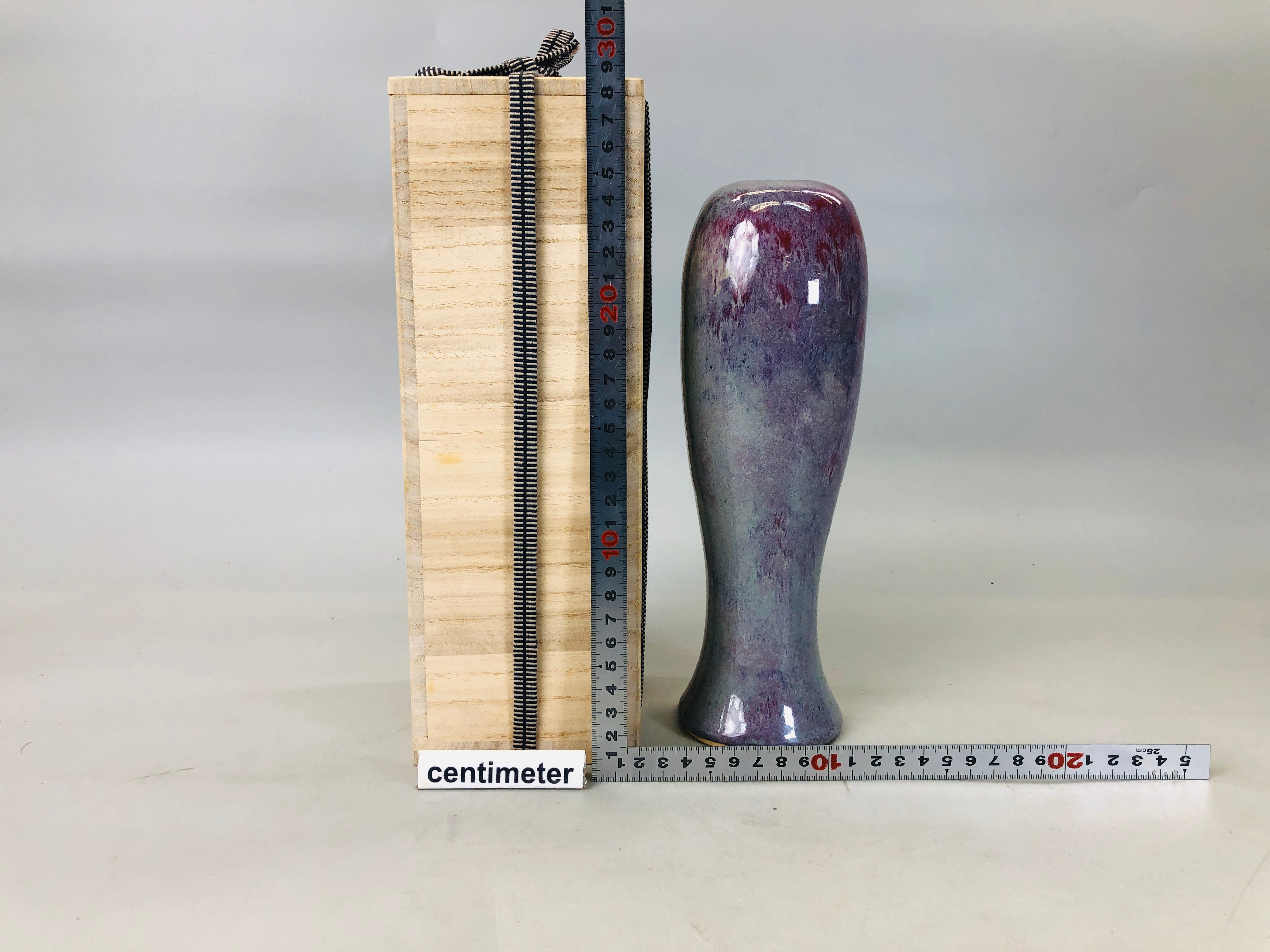 Y6184 [VIDEO] FLOWER VASE Cinnabar signed box Japan ikebana