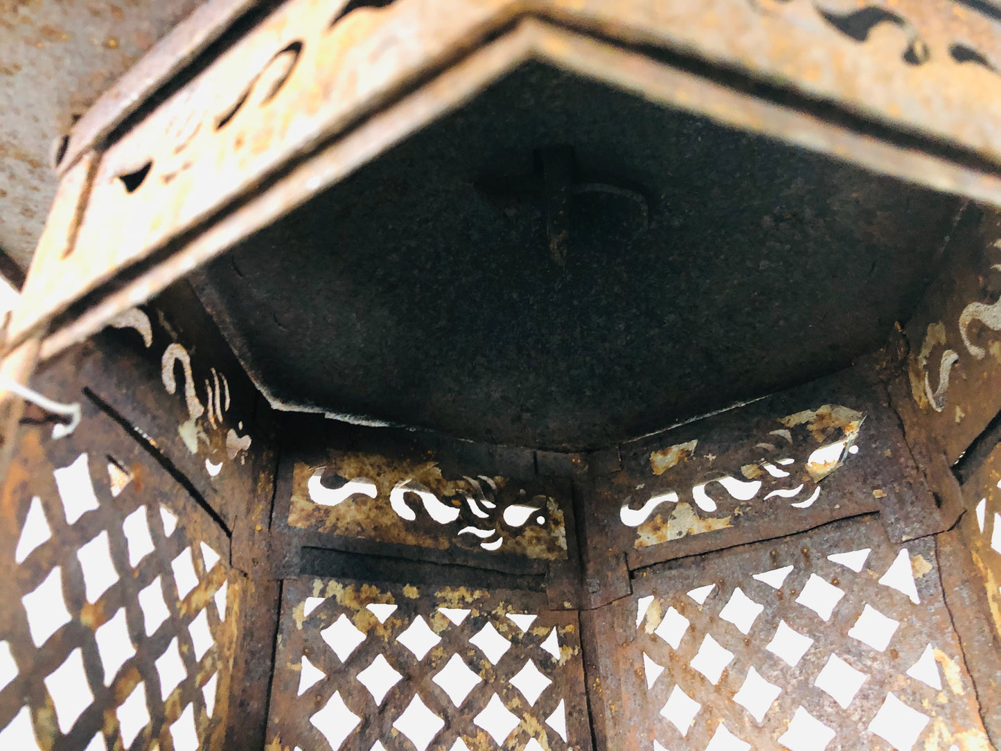 Y6191 [VIDEO] TOUROU Iron Lantern lamp cicada Japan antique vintage interior decor