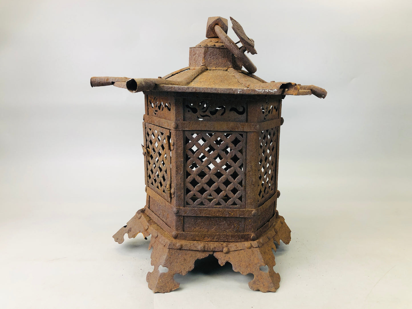 Y6191 [VIDEO] TOUROU Iron Lantern lamp cicada Japan antique vintage interior decor