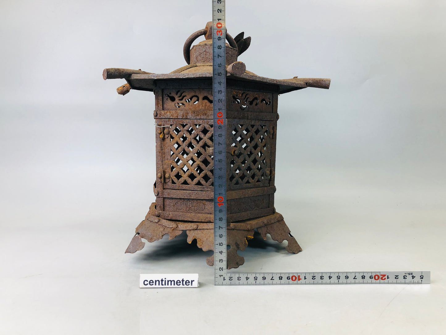 Y6191 [VIDEO] TOUROU Iron Lantern lamp cicada Japan antique vintage interior decor