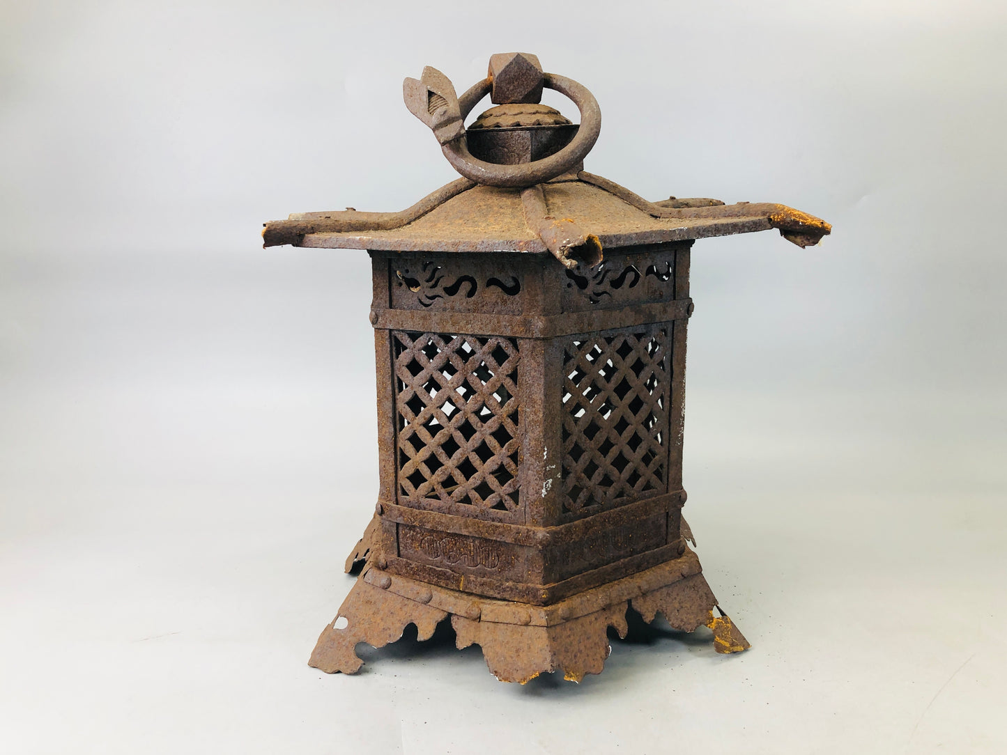Y6191 [VIDEO] TOUROU Iron Lantern lamp cicada Japan antique vintage interior decor