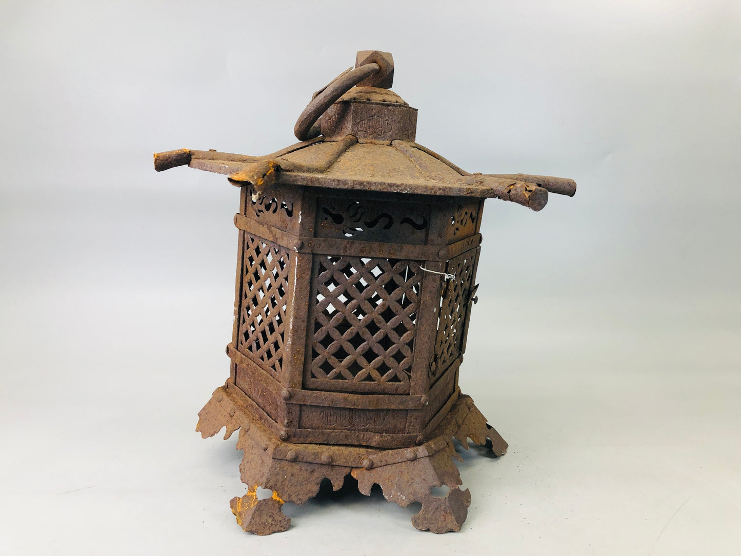 Y6191 [VIDEO] TOUROU Iron Lantern lamp cicada Japan antique vintage interior decor