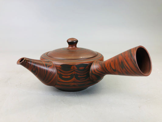 Y6196 [VIDEO] KYUSU Tokoname-ware Kneaded teapot pot signed Japan antique tea ceremony