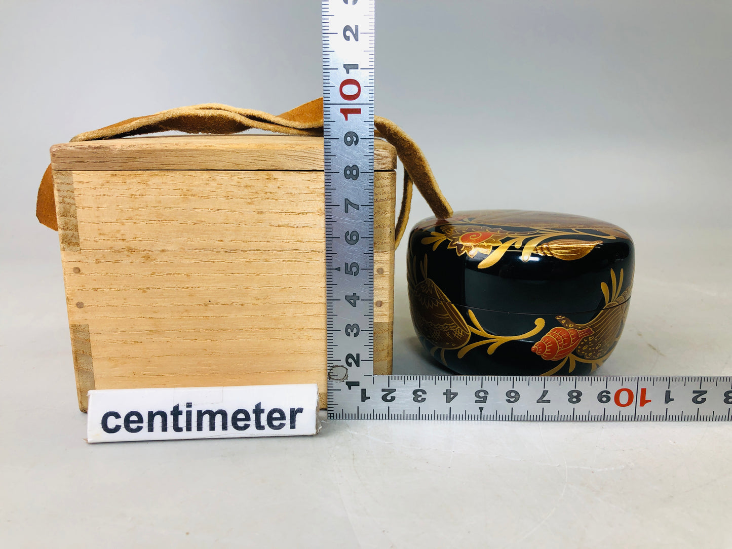 Y6214 [VIDEO] NATUME Makie Caddy container shell box Japan Tea Ceremony utensil antique