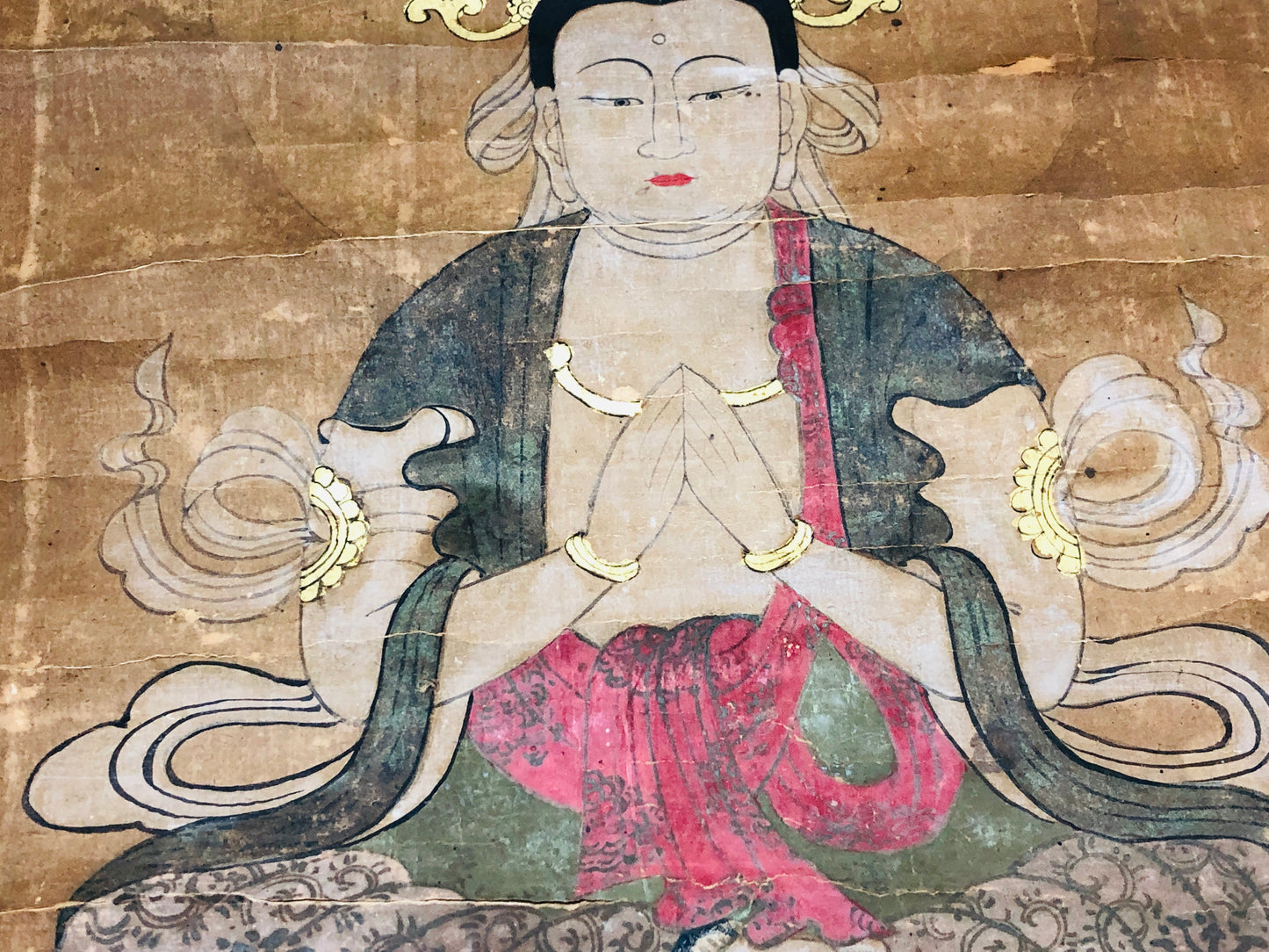 Y6239 [VIDEO] KAKEJIKU Togyokusai Buddhist painting Japan antique hanging scroll art