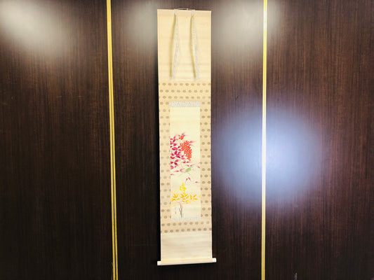 Y6260 [VIDEO] KAKEJIKU Heavenly Bamboo signed box Japan antique hanging scroll decor art