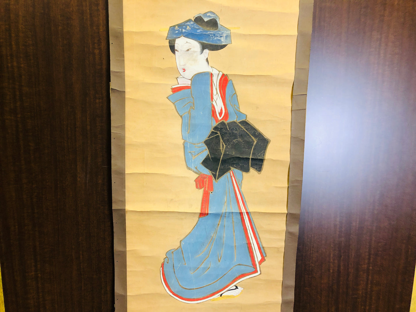 Y6264 [VIDEO] KAKEJIKU Beautiful lady Author unknown Japan antique hanging scroll decor