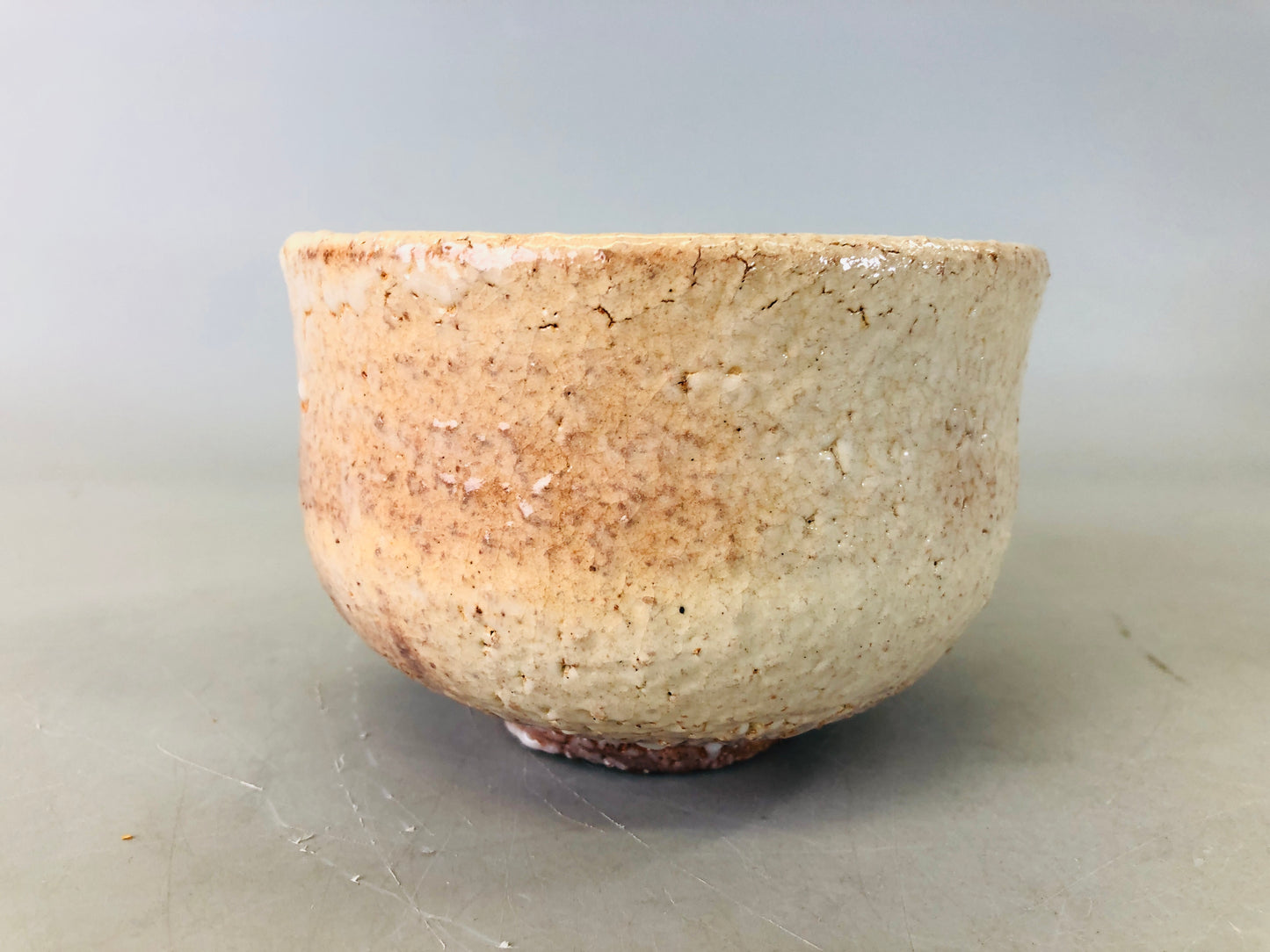 Y6295 [VIDEO] CHAWAN Hagi-ware bowl box Japan antique tea ceremony pottery cup vintage