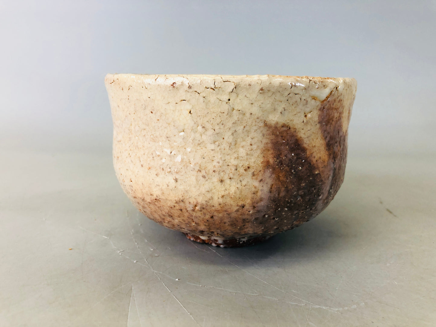 Y6295 [VIDEO] CHAWAN Hagi-ware bowl box Japan antique tea ceremony pottery cup vintage