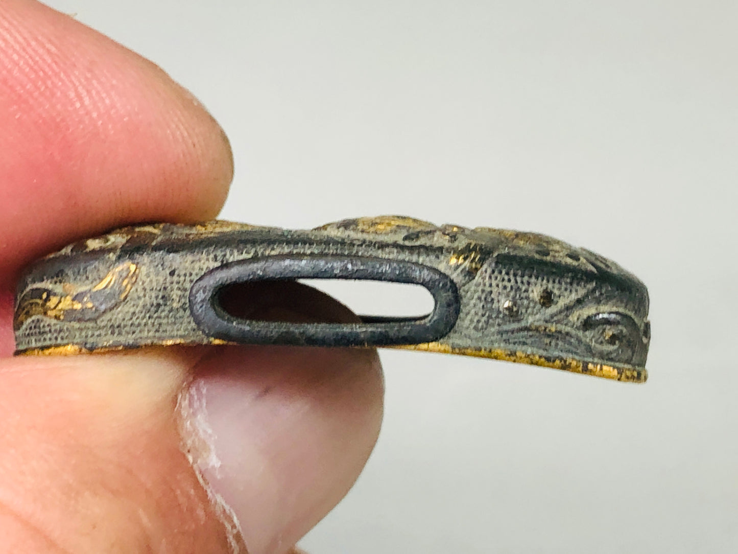 Y6316 [VIDEO] FUCHIGASHIRA katana Japanese sword fittings Japan antique samurai koshirae