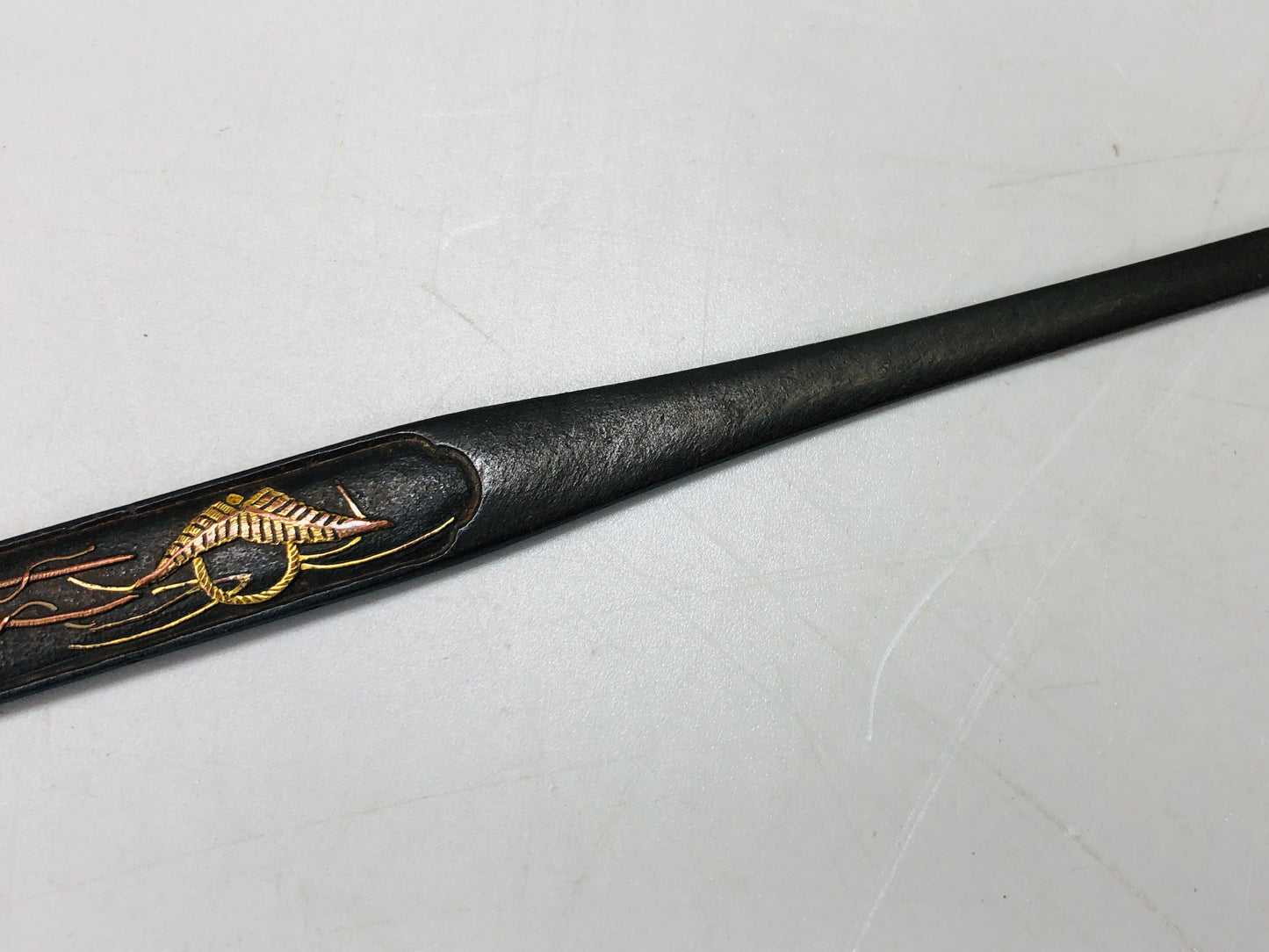 Y6330 [VIDEO] TSUKA Kogatana small sword Inlay shrimp prawn Japan Koshirae antique