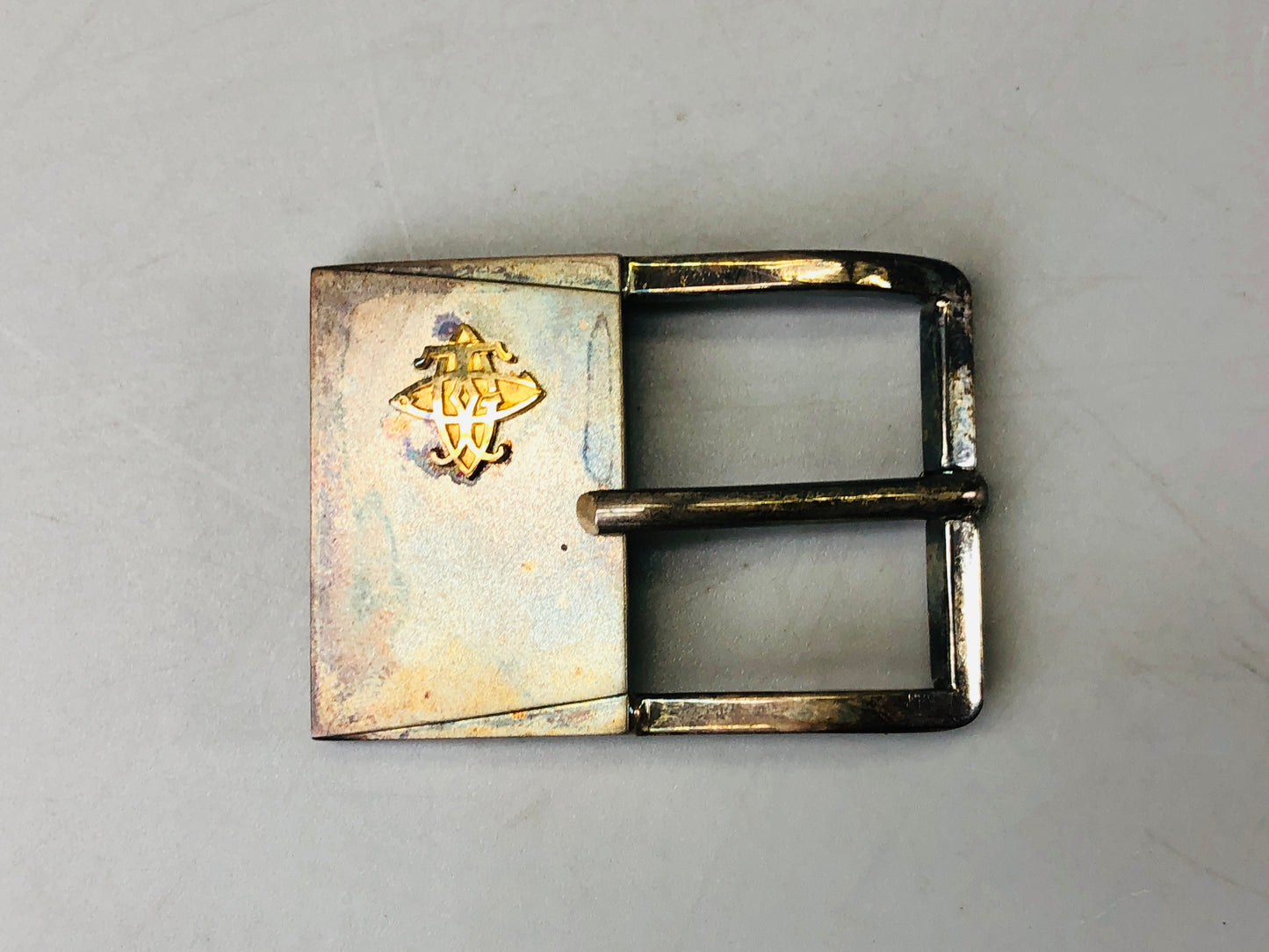 Y6340 [VIDEO] BELT BUCKLE Silver signed box Japan antique fashiion accessory vintage