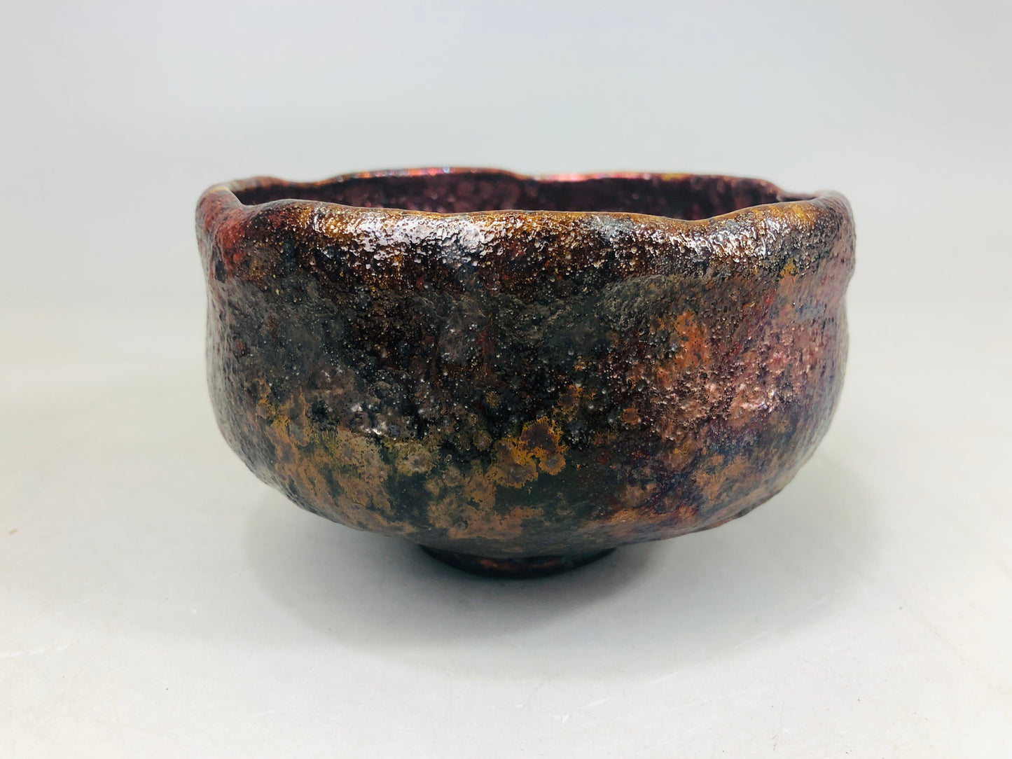 Y6362 [VIDEO] CHAWAN Raku-ware signed box Sekishun Japan antique tea ceremony pottery