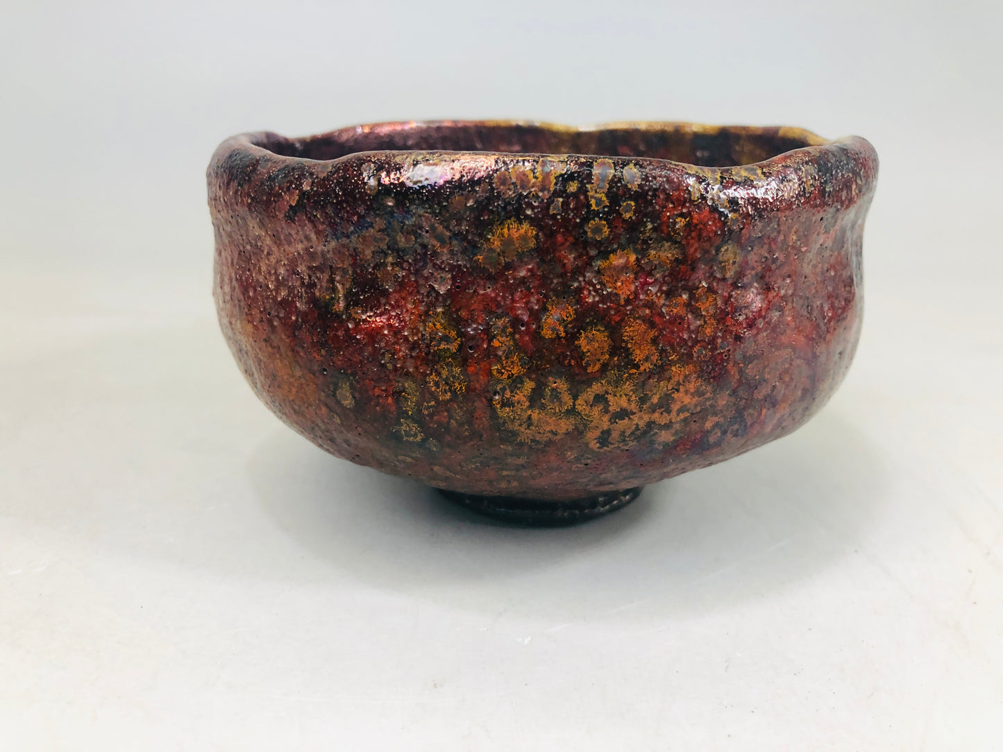 Y6362 [VIDEO] CHAWAN Raku-ware signed box Sekishun Japan antique tea ceremony pottery