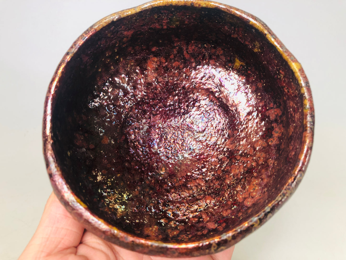 Y6362 [VIDEO] CHAWAN Raku-ware signed box Sekishun Japan antique tea ceremony pottery