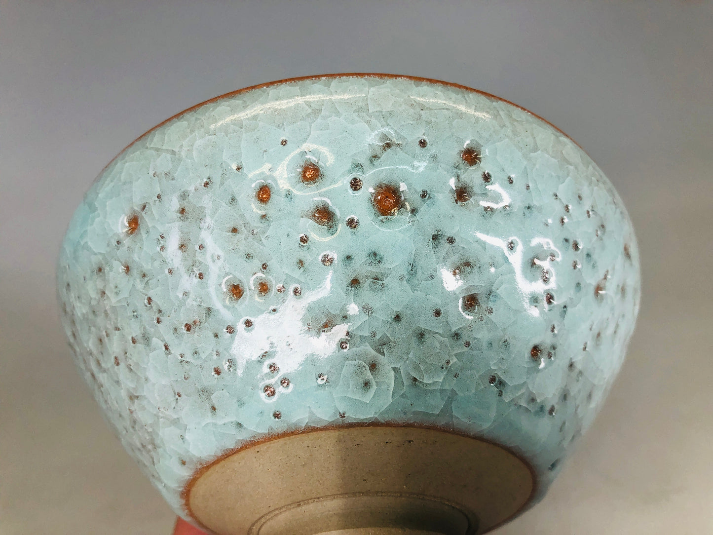 Y6364 [VIDEO] CHAWAN Celadon signed box tea master's note Japan antique tea ceremony