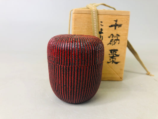 Y6373 [VIDEO] NATUME Caddy container signed box Japan Tea Ceremony utensil antique