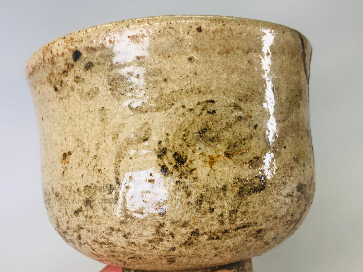 Y6389 [VIDEO] CHAWAN Souma-ware tube kintsugi Japan antique tea ceremony pottery bowl