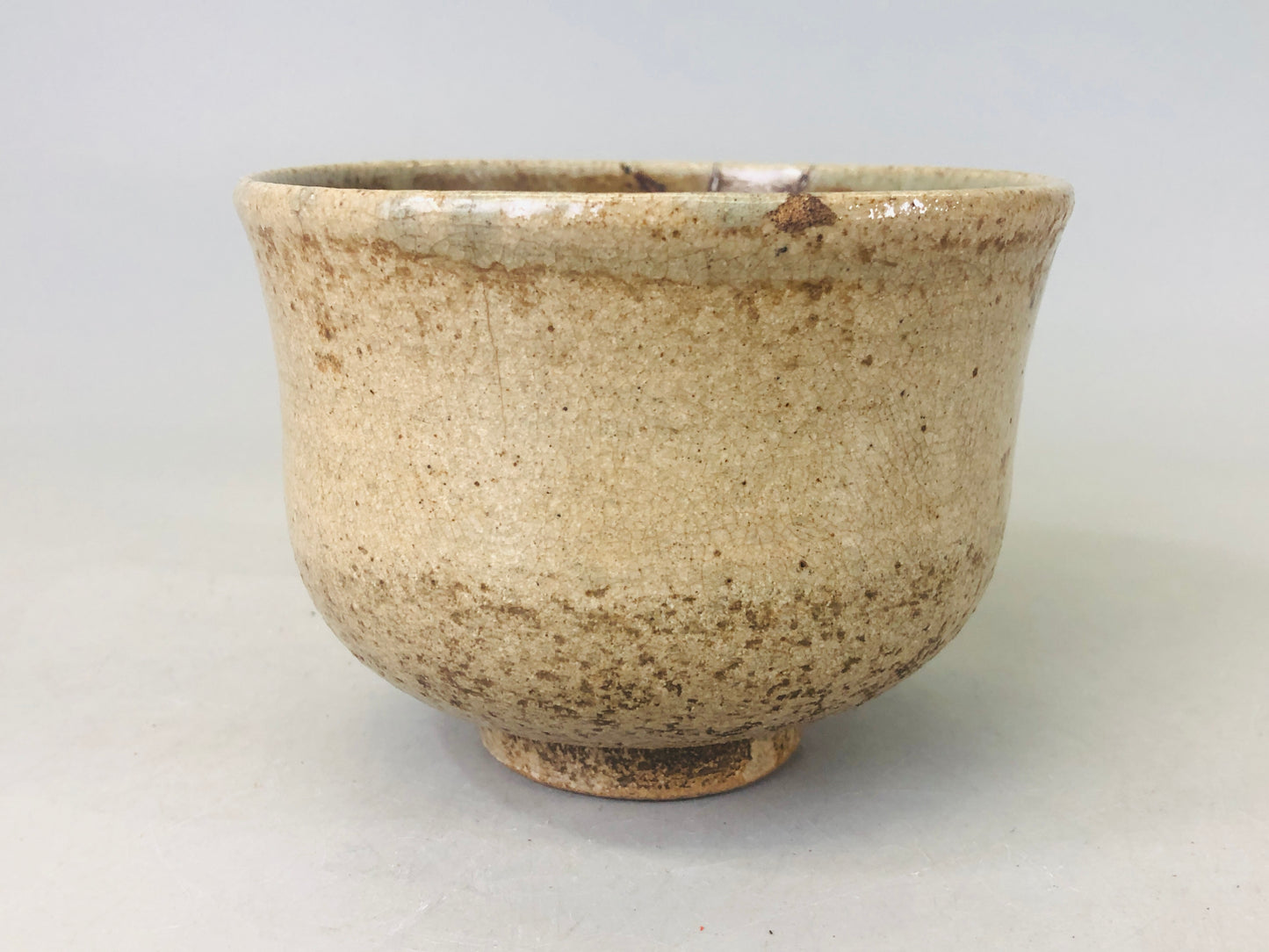 Y6389 [VIDEO] CHAWAN Souma-ware tube kintsugi Japan antique tea ceremony pottery bowl