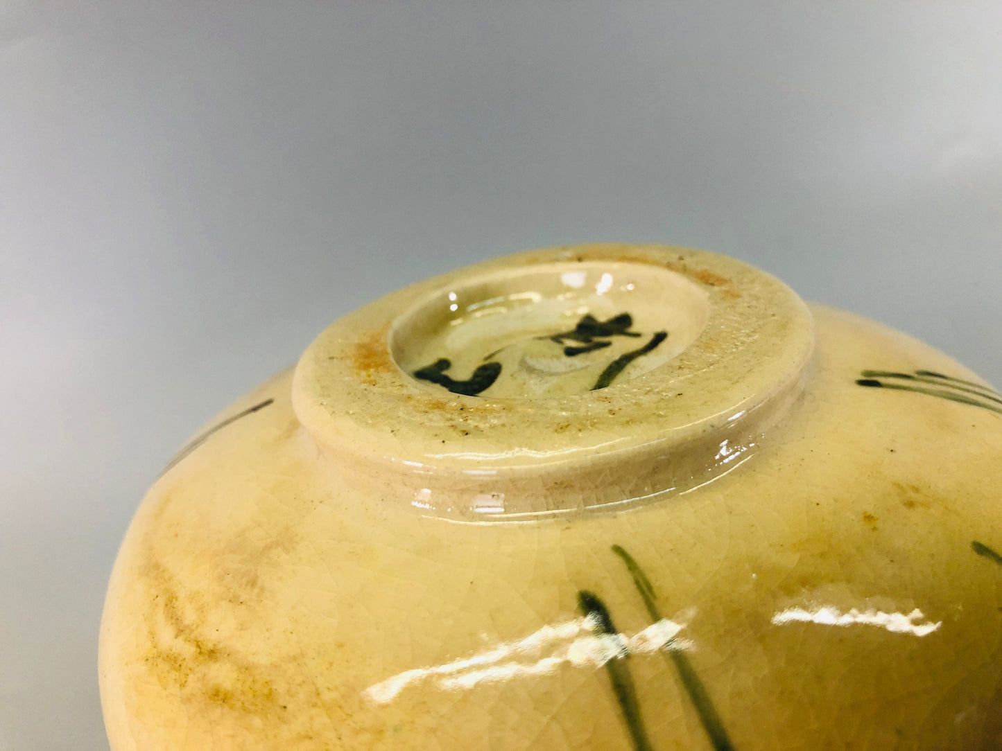 Y6426 [VIDEO] CHAWAN Raku-ware Kenzan bamboo signed Japan antique tea ceremony pottery