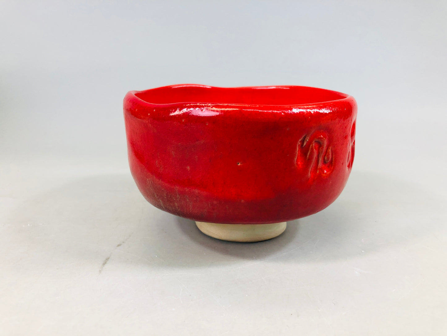 Y6448 [VIDEO] CHAWAN Raku-ware Red signed box Japan antique tea ceremony pottery vintage