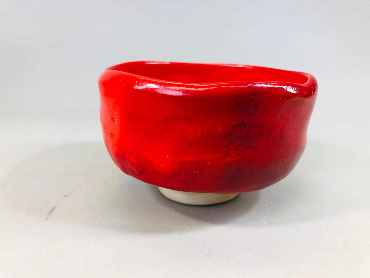 Y6448 [VIDEO] CHAWAN Raku-ware Red signed box Japan antique tea ceremony pottery vintage