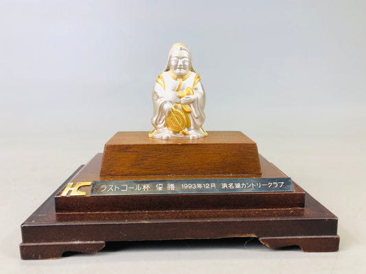 Y6490 「VIDEO] STATUE Sterling Silver Benten Sarawsati figurine Japan antique interior