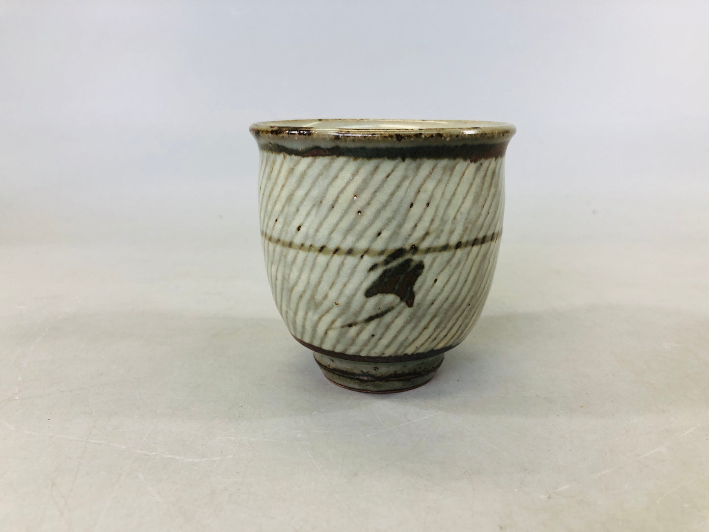 Y6501 [VIDEO] YUNOMI Tatsuzo Shimaoka inlay tea cup signed box Japan antique pottery