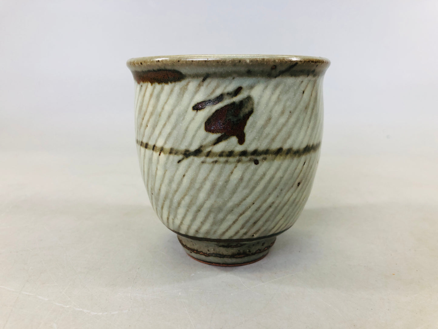 Y6501 [VIDEO] YUNOMI Tatsuzo Shimaoka inlay tea cup signed box Japan antique pottery