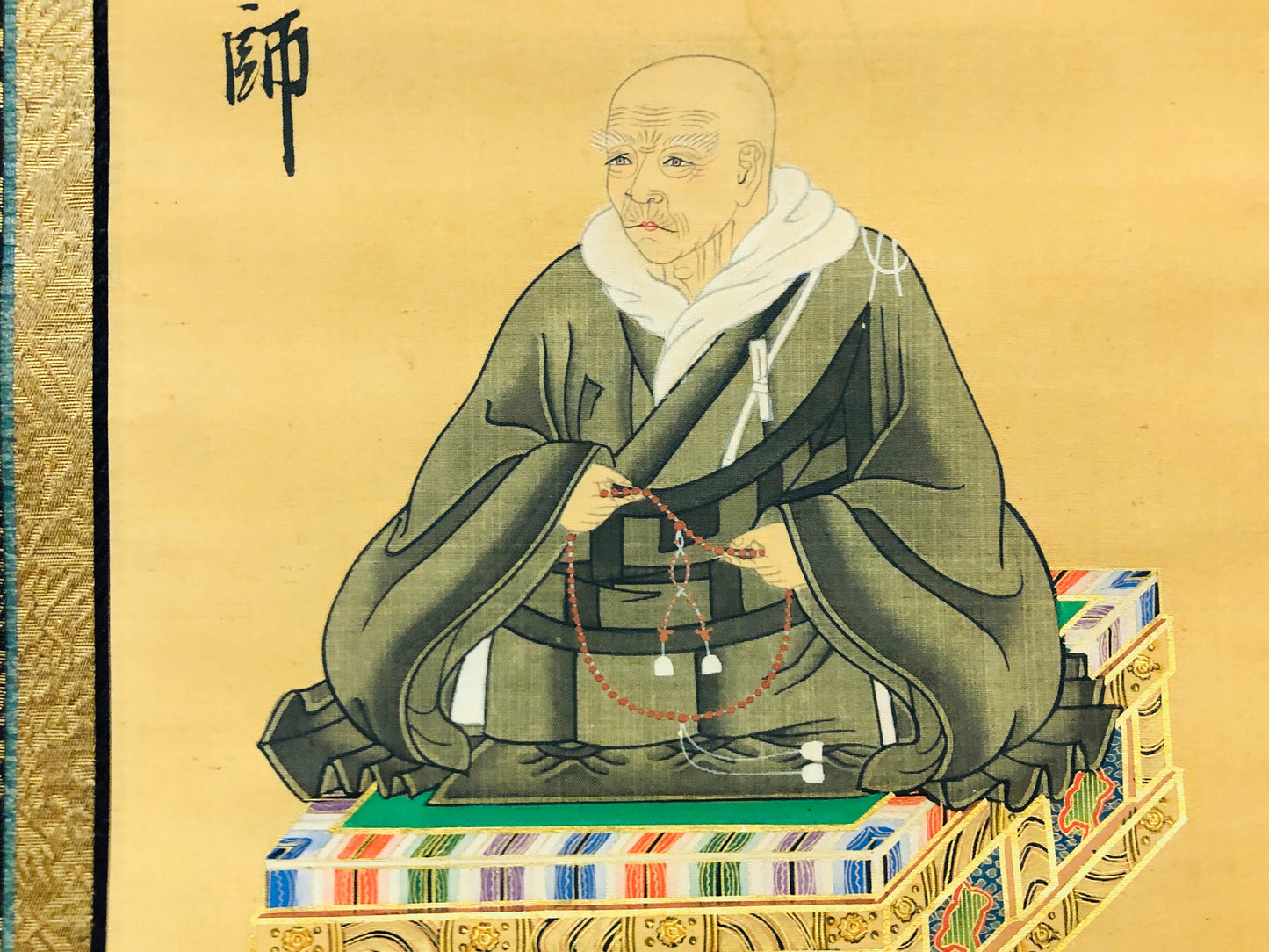 Y6525 [VIDEO] KAKEJIKU Buddhist painting Hand-painted Japan antique hanging scroll decor