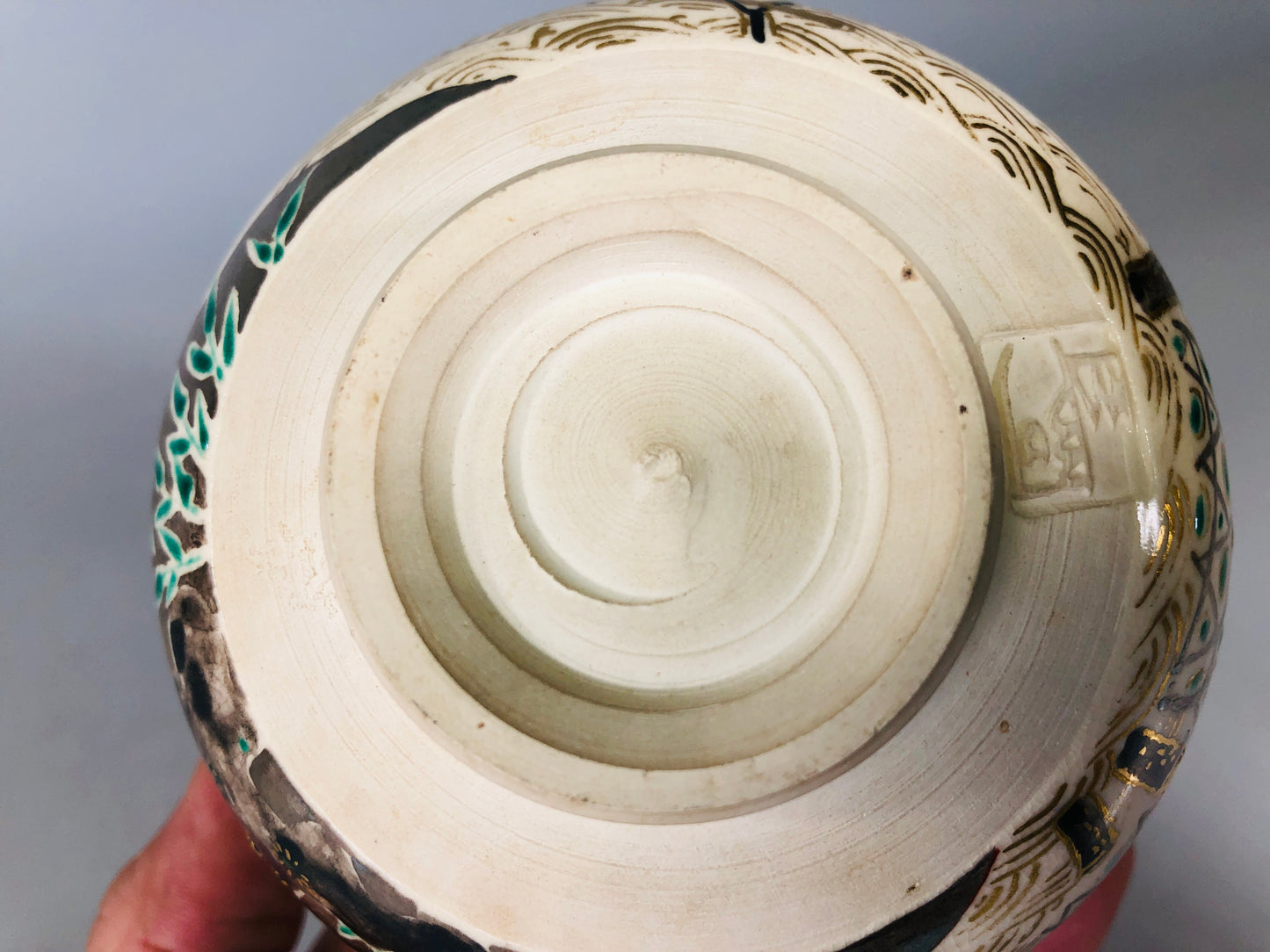 Y6535 [VIDEO] CHAWAN Kyo-ware bowl signed box Ninsei copy Japan antique tea ceremony