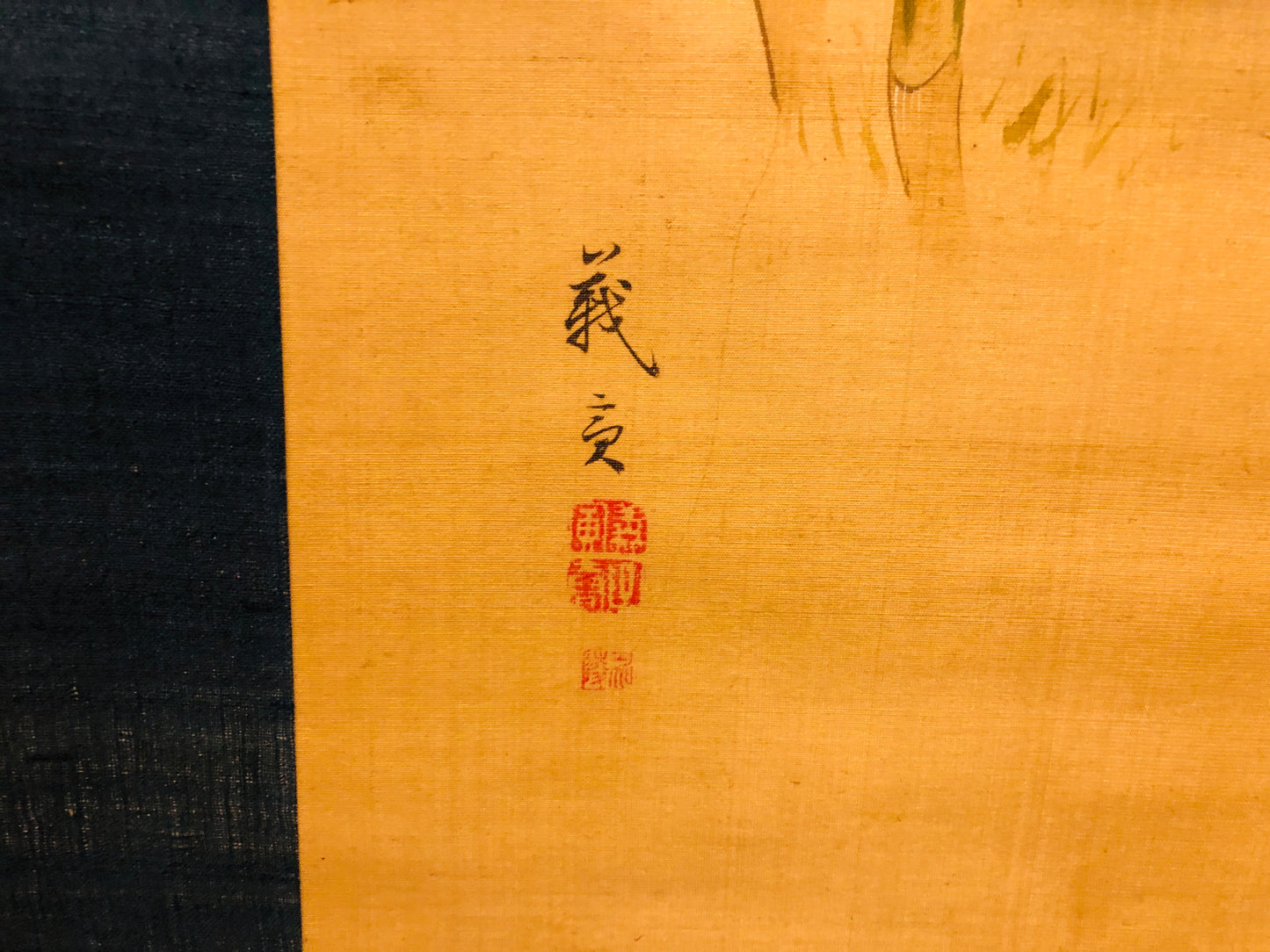 Y6547 [VIDEO] KAKEJIKU Mandarin duck signed box Japan antique hanging scroll interior