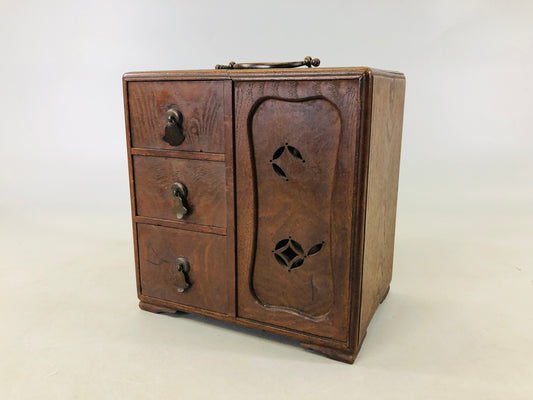 Y6552 [VIDEO] TANSU wooden small chest of drawers storage Japan antique interior decor