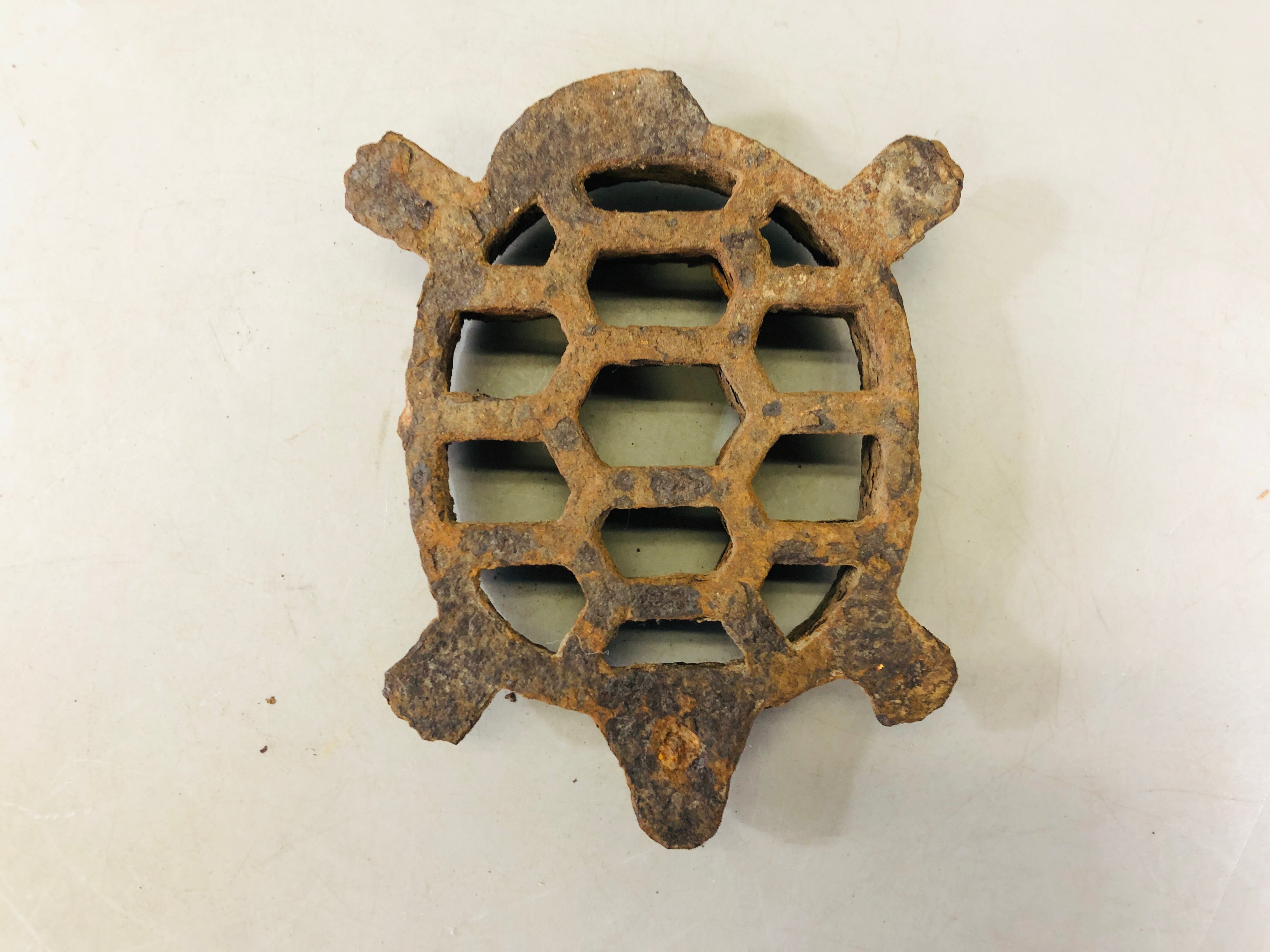 Y6555 [VIDEO] KENZAN Iron Turtle floral frog flower Japan antique